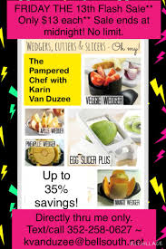 Friday The 13th Sale Contact Me Directly To Receive The Discount Www Pamperedchef Biz Karinkorner Pampered Chef Consultant Pampered Chef Cooking Show