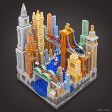 Think Of The World S Great Cities And You Ll Soon Have Bridges Spanning Your Mind This Lego City Which Rose From A 20 X Lego Design Cool Lego Creations Lego