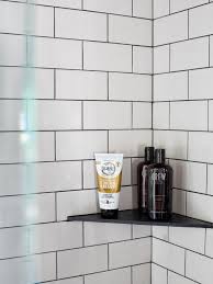 Get All The Information You Ll Need On White Bathroom Vanities And Get Ready To Install A Crisp And Con White Tile Shower Shower Shelves White Master Bathroom