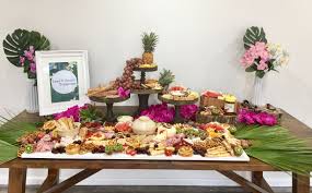 A Tropical Grazing Table For Laura And Simon S Engagement Party Tropical Party Foods Engagement Party Table Setting Food Table