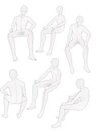 男性が足を広げて座るポーズ集【イラストトレス素材】 - illust-pose