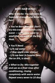 To a spray bottle, add half acv and half distilled water. Shiny Hair Beer For Hair Beer Hair Rinse Hair Rinse