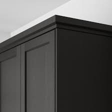 Lerhyttan Deco Strip Contoured Edge Black Stained Ikea Crown Moulding Kitchen Cabinets Kitchen Cabinets Trim Kitchen Cabinet Molding