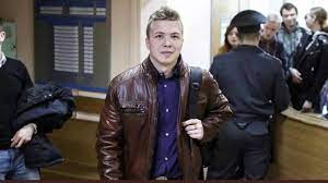 Belarusian journalist roman protasevich, who was detained in belarus after the ryanair flight he was on opposition blogger and activist roman protasevich arrives for a court hearing in minsk, belarus. 2mjlzp0ijvdp9m