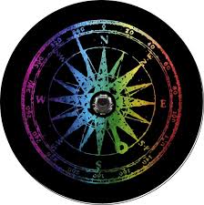 Jeep Wrangler J L Back Up Camera Distressed Rainbow Compass Tire Cover