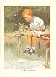 I was born on a pirate ship. Vintage 1926 Children S Print By Harry Woolley Young Boy Etsy Boy Fishing School Bags Childrens Prints