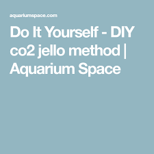 Do It Yourself Diy Co2 Jello Method Aquarium Space Jello Mixture Recipe Method