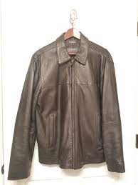 Perry Ellis Portfolio Black Genuine Leather Jacket Lamb Skin Men S Large Leather Jacket Genuine Leather Jackets Jackets