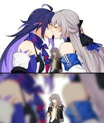 Seele and Bronya kissing. [Honkai: Star Rail] : r/wholesomeyuri