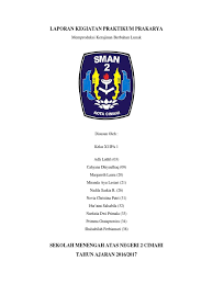 Laporan praktikum yang berjudul material requirement. Laporan Kegiatan Praktikum Prakarya Cover