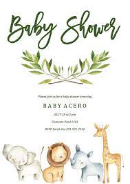 Safari Baby Shower Invitation Jungle Baby Shower Invitation Etsy In 2021 Baby Shower Giraffe Jungle Baby Shower Invites Baby Shower Safari Theme