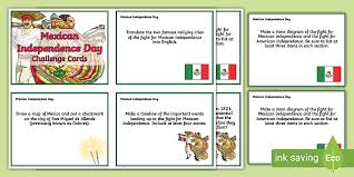 Celebrate the free spirit of india. Mexican Independence Day Challenge Cards Teacher Made