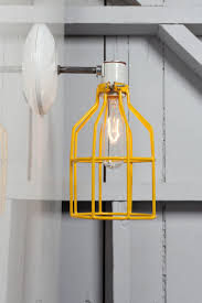 Industrial Wall Sconce Yellow Wire Cage Wall Light Industrial Wall Lights Wall Lights Wall Sconces