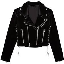 The Kooples Black Velvet Biker Jacket 425 Liked On Polyvore Featuring Outerwear Jackets Black Velvet Moto Jacket The Koo Clothes Velvet Jacket Jackets