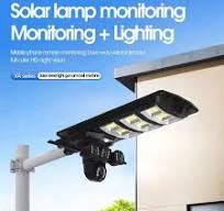 20000 mAh Solar Powered Security Cameras Motion Detection Solar Street  Light with CCTV Camera 4G