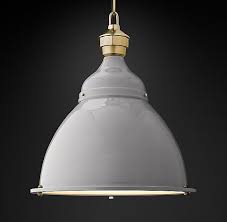 20th C English Cloche Pendant Restoration Hardware Lighting Glass Diffuser Glass Pendant Light