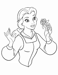 Thousands of printable coloring pages, for kids and adults! Belle Smelling Rose Coloring Page Free Printable Coloring Pages For Kids