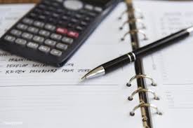 Download Premium Psd Of Pen And Calculator On A Notebook 5668 Notebook Calculator Pen