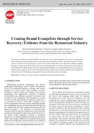 Mh abd rashid, f sh ahmad, ak othman. Pdf Creating Brand Evangelists Through Service Recovery Evidence From The Restaurant Industry Muhammad Hafiz Abd Rashid Academia Edu