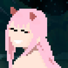 Zero two,darling in the franxx,pink hair. Bastion On Twitter Did A Little Pixel Art Of Zero Two From Darling In The Franxx Pixelart Darlinginthefranxx