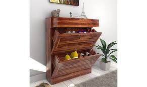 Buy Catlin Shoe Rack Teak Finish Online In India Wooden Street Wooden Shoe Racks Hanging Shoe Rack Diy Shoe Rack