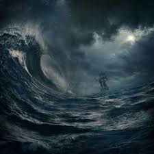 Image result for a  giant   wave   sinking  a  viking  ship