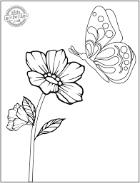 The little butterfly and the flowers. 14 Original Pretty Flower Coloring Pages To Print Kids Activities Blog