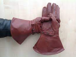 Vintage Motorcycle Gloves With Red Fleece Lining Leather Gauntlets New Goldtop Red Jacket Leather Leather Jacket Men Leather Jacket Men Style