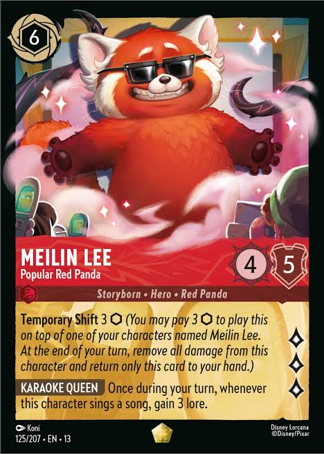 Meilin Lee - Popular Red Panda 125/207 » Disney Lorcana Card Details +  Review » Lorcana Player