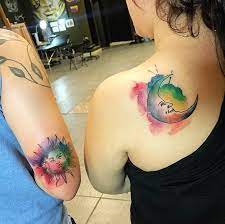 Google Image Result For Https Kickassthings Com Wp Content Uploads 2017 06 Moon And Sun Tattoo For Sisters Jpg Moon Tattoo Tattoos Couples Tattoo Designs