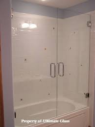 Frameless Shower Door Glass Tub Tub To Shower Remodel Bathroom Makeover