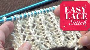Lace knitting is a style of knitting characterized by stable holes in the fabric arranged with consideration of aesthetic value. Easy Lace Stitch One Row Repeat Youtube
