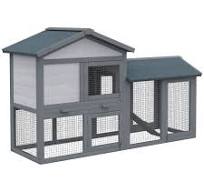 PawHut 58" Large Rabbit Hutch Outdoor Indoor, Wooden Bunny Hutch, Guinea  Pig Cage with Run, Removable Tray, Asphalt Roof, Lockable Doors and Ramp,  for ...
