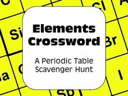 Periodic Table Scavenger Hunt Elements Crossword Science Chemistry Teaching Chemistry Matter Science