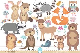 You will not receive a physical item. Woodland Forest Animals Clipart 129304 Characters Design Bundles