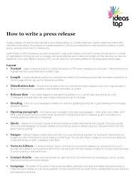 Press release format and template. How To Write A Press Release Ideastap