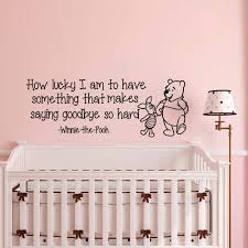 Kids bedroom, nursery decor, kids wall art, aa milne quote. Amazon Com Wall Decal Decor Baby Winnie The Pooh Quote How Lucky I Am To Have Something That Makes Saying Goodbye So Hard Winnie The Pooh Nursery Decal Decor Made In Usa Kitchen