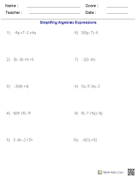 Free Pre Algebra Worksheets Algebra Worksheets Algebraic Expressions Pre Algebra Worksheets