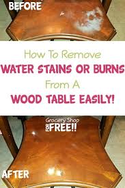 The goal is to displace the water mark with the oil. How To Remove Water Stains From A Wood Table