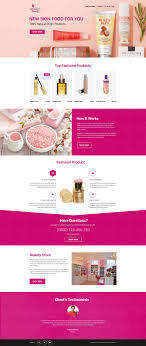 Beauty Products Landing Page Template Desain Web Desain Inspirasi