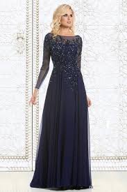 2015 Navy Blue Elegant Mother Of The Bride Dresses Sequined Appliqued Chiff In 2020 Mother Of The Bride Dresses Long Long Sleeve Evening Gowns Long Sleeve Formal Gowns