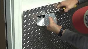 Aluminum plate 606 provides strength, skid resistance, and durability. Part 1 Installing Aluminum Diamond Plate Wall Panels In Garage How To Cut Around An Outlet Youtube