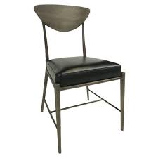 Cast Aluminum Frame With Upholstered Seat Shown In Dark Patina Black Leather Priced As Shown Plea Dining Chairs Metal Dining Chairs Dining Table Chairs