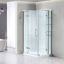 Price match guarantee + free shipping on eligible orders. Ove Decors Savannah 74 In H X 38 In To 40 In W Frameless Hinged Brushed Nickel Shower Door Clear Glass In The Shower Doors Department At Lowes Com