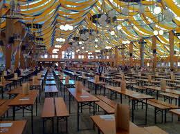 (like a picnic table or wood cable spools) add as many chairs as you can fit! Oktoberfest Tables Backyard Oktoberfest