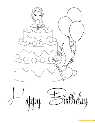 For kids & adults you can print pj masks or color online. Elsa And Olaf With Cake Happy Birthday Coloring Pages Cartoons Coloring Pages Coloring Pages For Kids And Adults