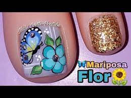 Al igual que la moda, el diseño de uñas decoradas también se viene con todo este año. Modelo De Unas Para Pie Decoracion De Unas Pie Flor Y Mariposa Bella Decoracion De Unas Pie Youtube