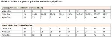 No Boundaries Jeans Size Chart The Best Style Jeans