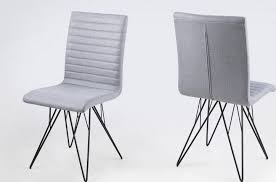 Lot De 2 Chaises Design Tissu Gris Bling Mobilier Prive