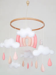 Clouds Baby Mobile Rainbow Crib Mobile Baby Girl Ceiling Etsy In 2020 Crib Mobile Girl Rainbow Crib Cloud Nursery Decor